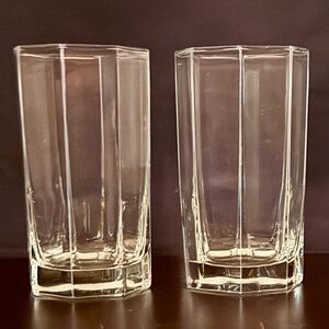 2  Luminarc Octime glasses. 12oz.  5.25”